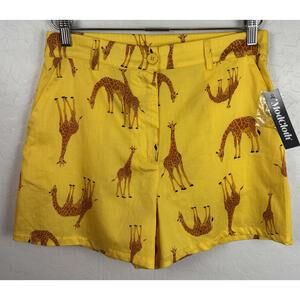 ModCloth The‎ Spring Of Things Giraffes Yellow Shorts M 1319
